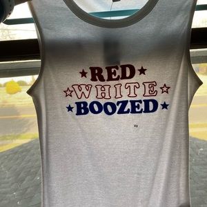 White 4th of July xS cropped top w tags